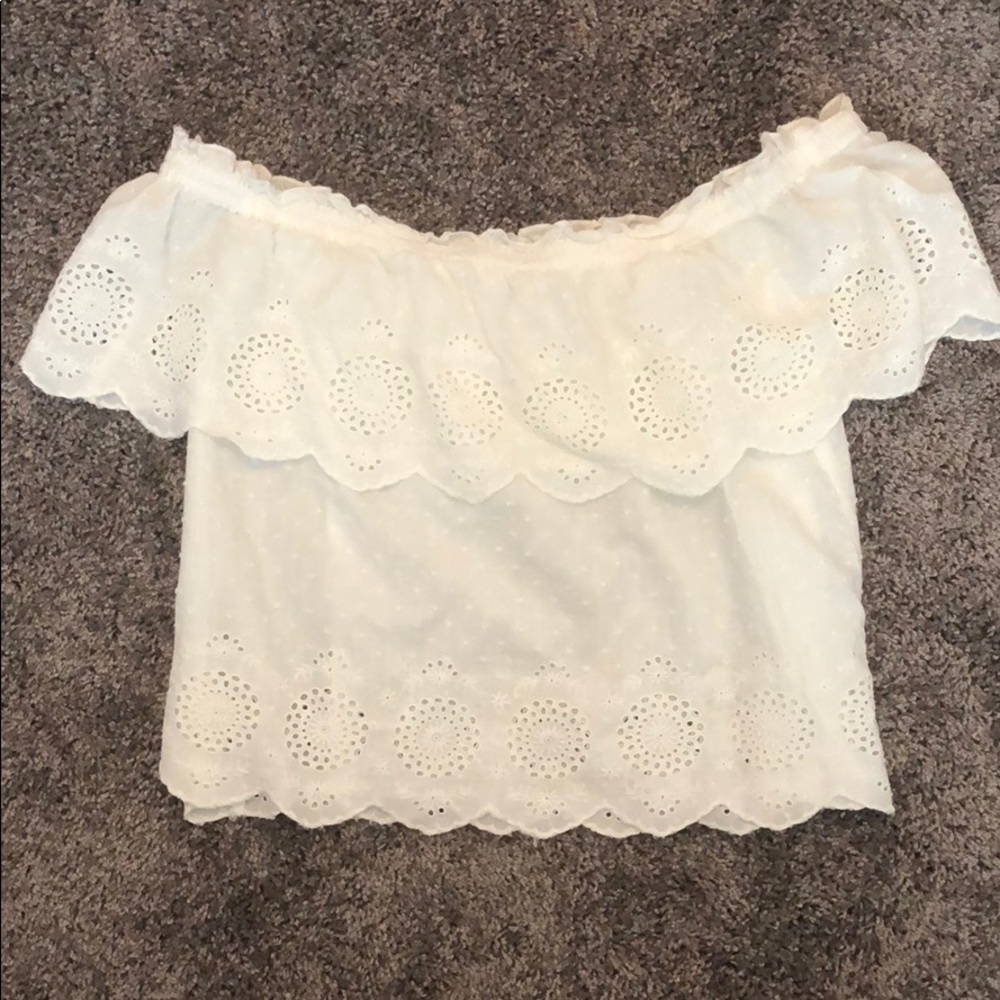 Off the shoulder white blouse